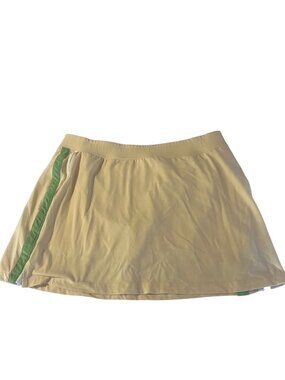 Be Inspired yellow and green stripes tennis golf skort size L